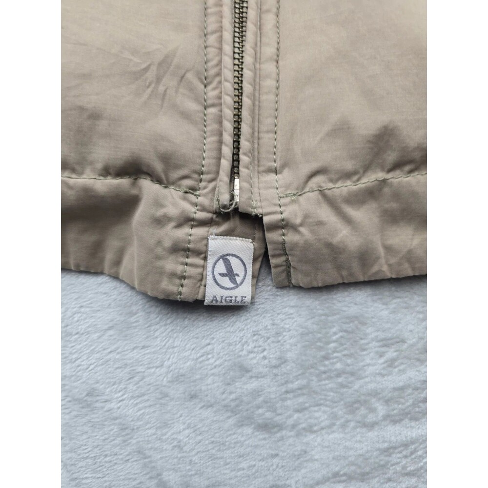 AIGLE Mens Jacket Size Medium Tan Beige Full Zip Light Outerwear Utility Casual - Picture 2 of 8